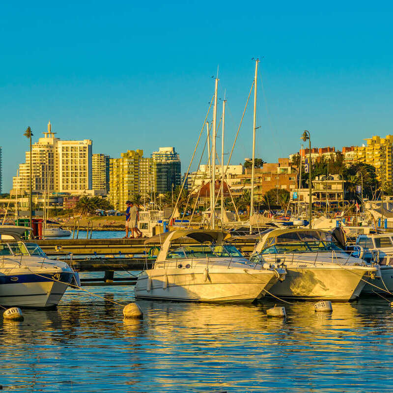 Sea Port In Punta Del Este During Sunset, Uruguay, South America