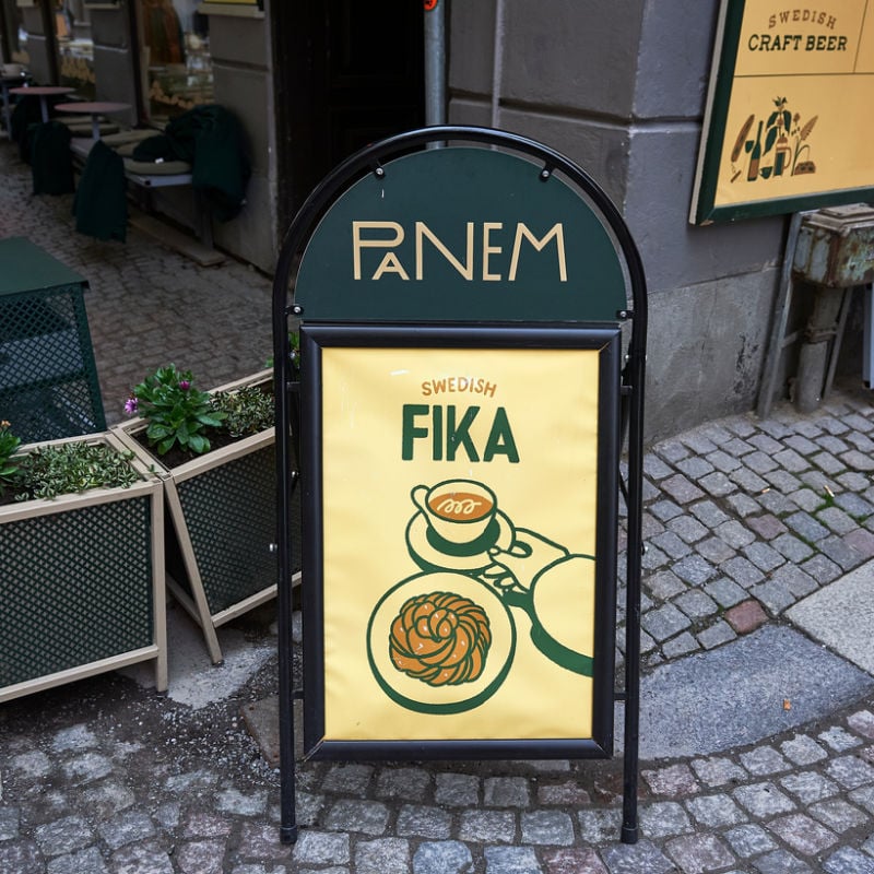 Swedish Fika sign in Stockholm