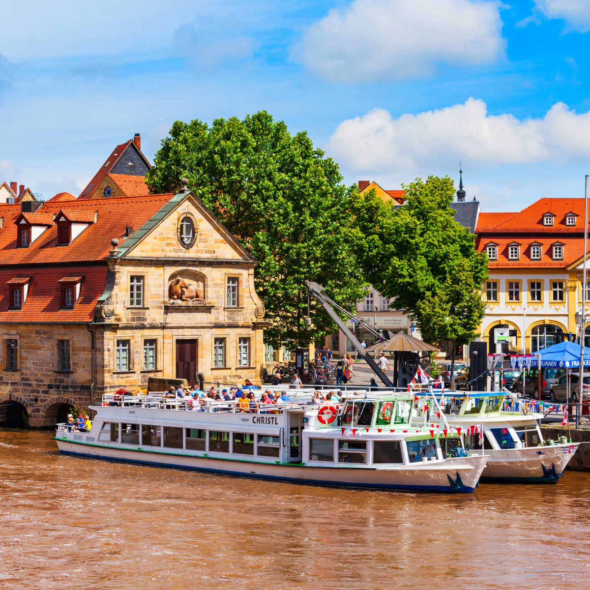 Tourist cruise on canal in Bamberg