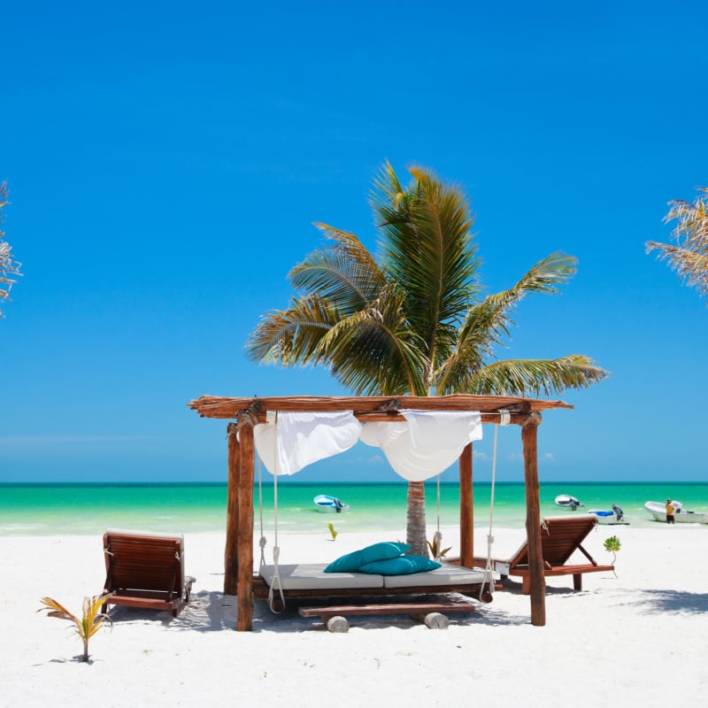 beach bed in isla holbox, Mexico