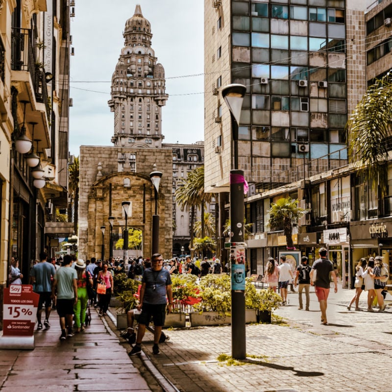 Busy Promenade In Montevideo, Uruguay, South America