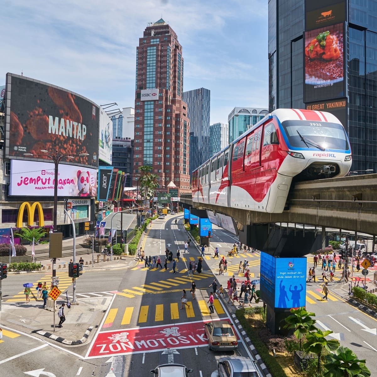 A SkyTrain In Bukit Bintang, Kuala Lumpur, Malaysia, Southeast Asia