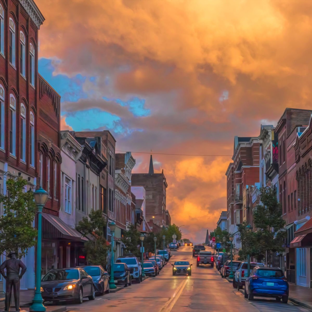 Charming historic streets of Franklin, TN