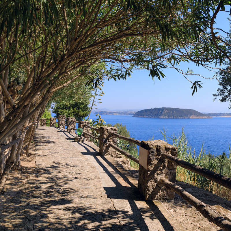 Coastal Path In Procida, Italy, Southern Europe