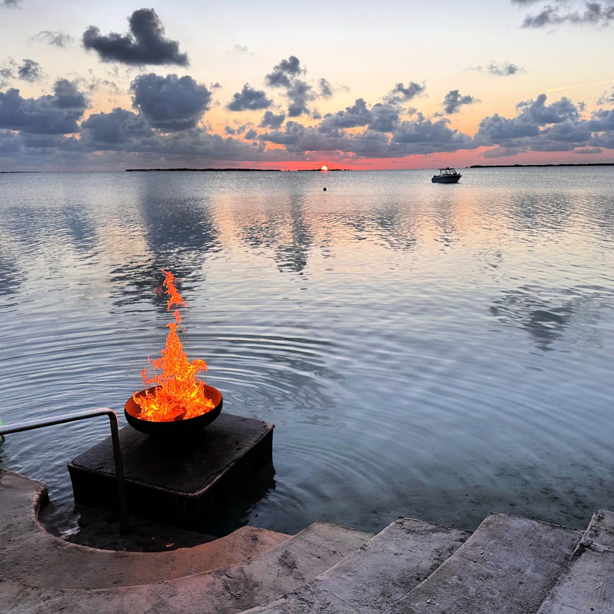 Eventide celebration at Playa Largo Resport. Fire burning worries away