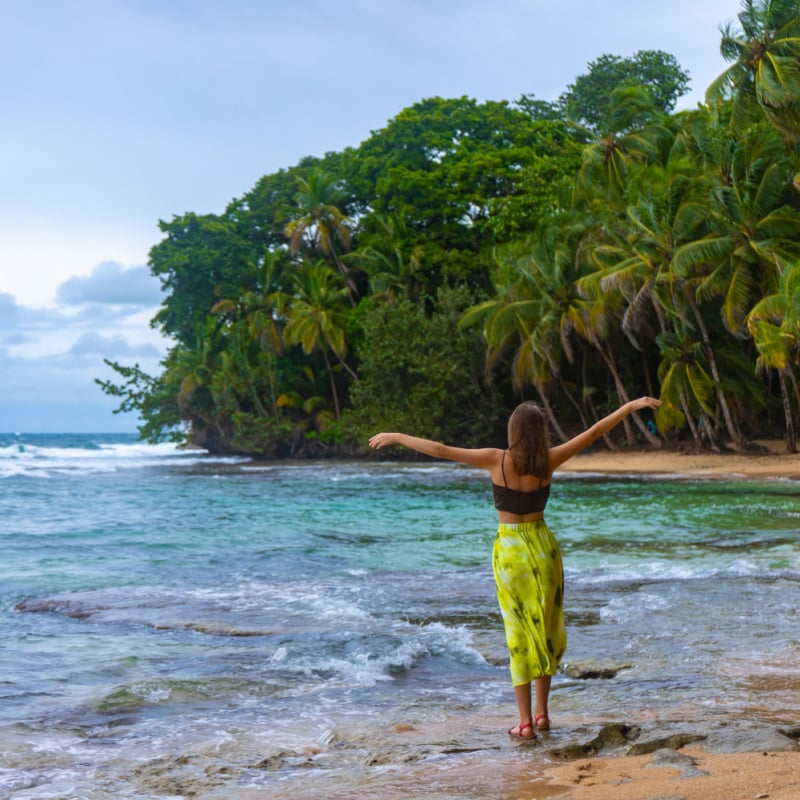 Woman in costa rica on the beach