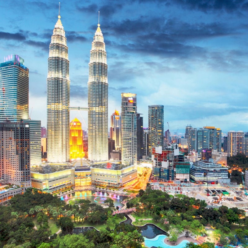 Petronas Towers In Kuala Lumpur, Malaysia, Southeast Asia