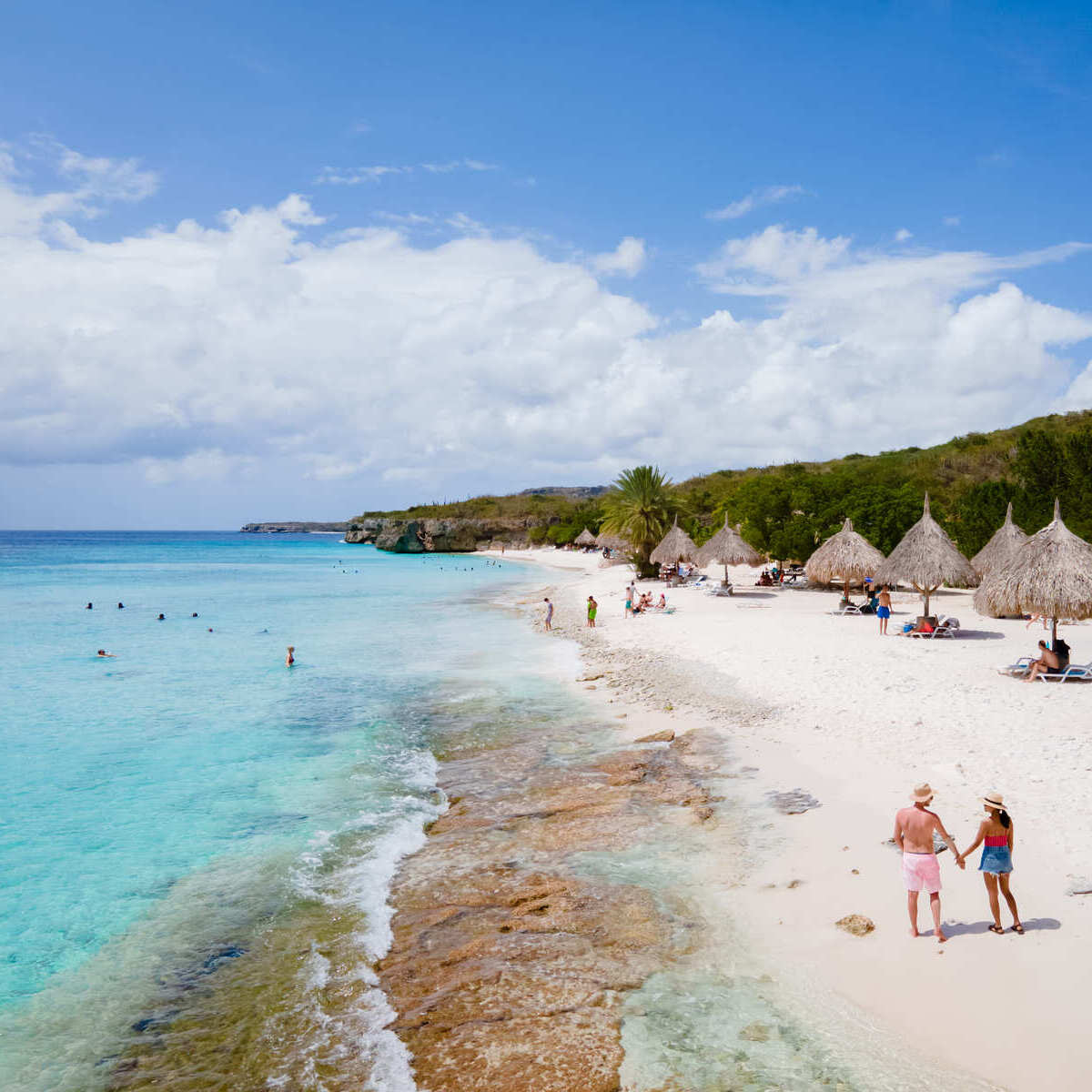 Aerial View Of A Beach In Curacao, Dutch Caribbean