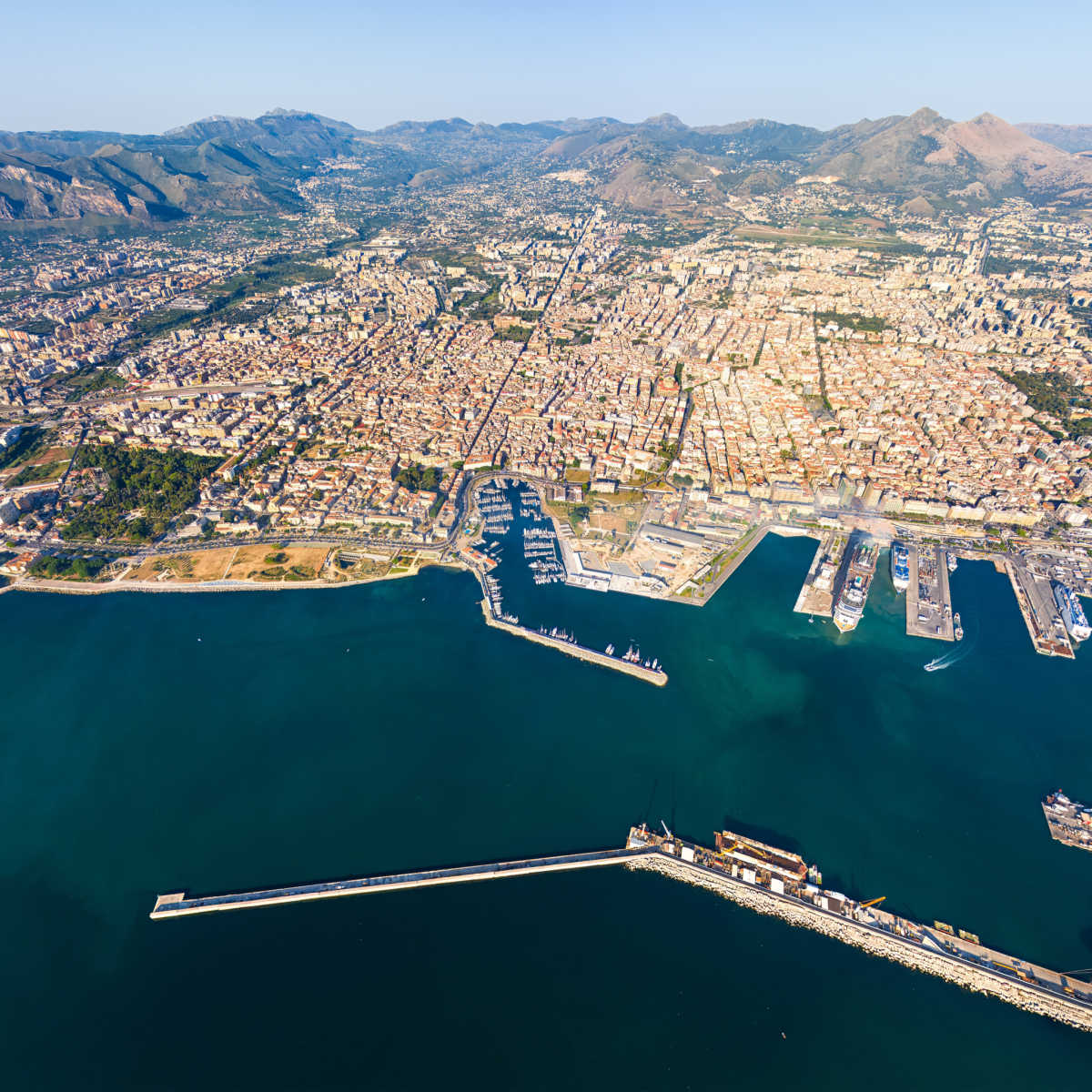 Aerial view of Palermo's vast cityscape