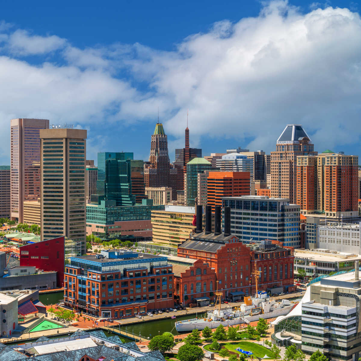 Baltimore skyline on nice day