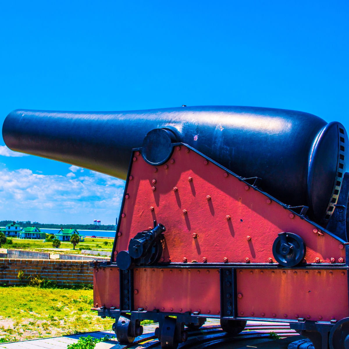 Canon at Fort Pickens backdropped by ocean