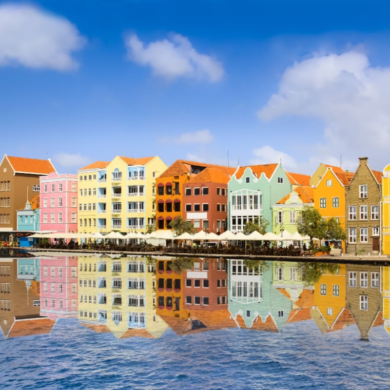 Downtown of Willemstad, Curacao, ABC, Netherlands