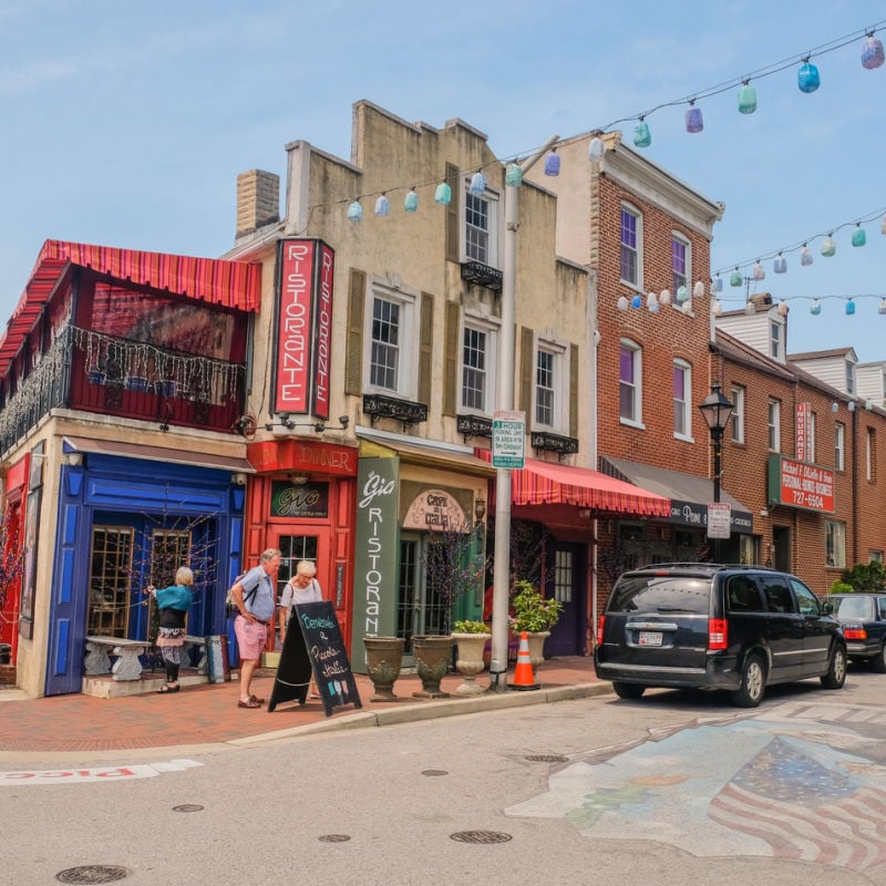 Festive street in Little Italy, Baltimore