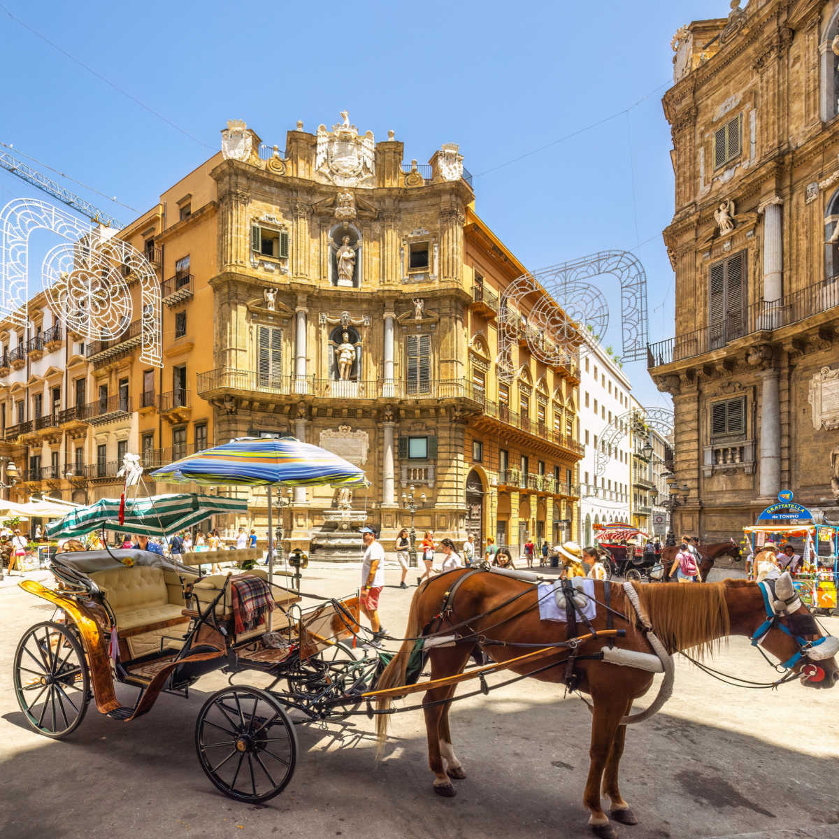 Horse carriage in piazza in Palermo