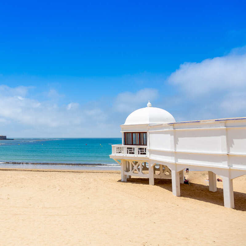 Scenic View Of La Caleta Beach In Cadiz, Spain