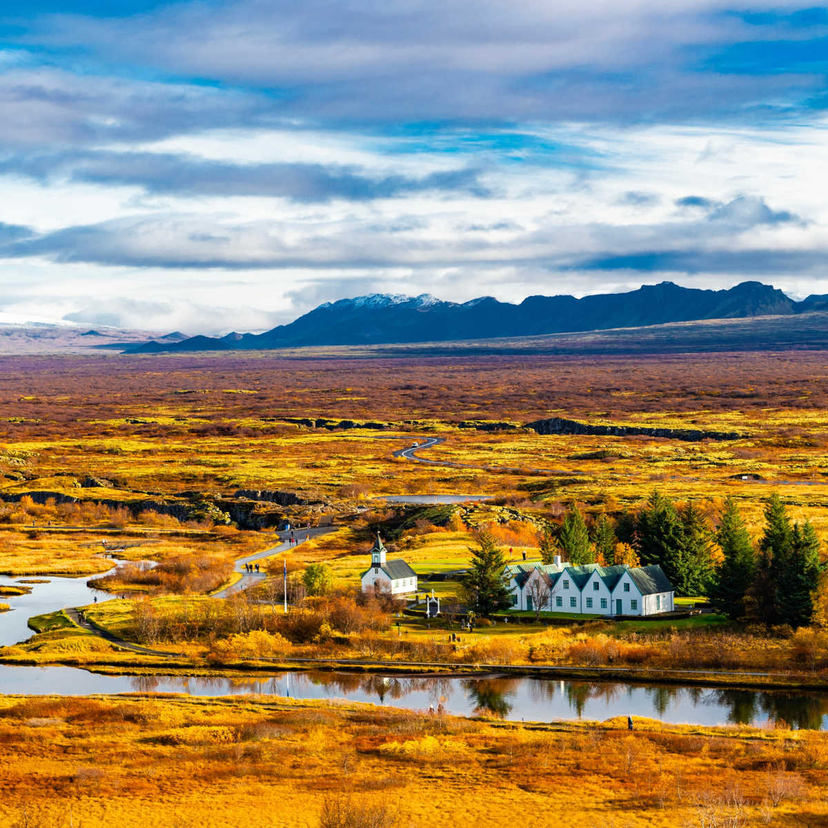 Vast autumn landscape of Iceland's Thingvellir National Park