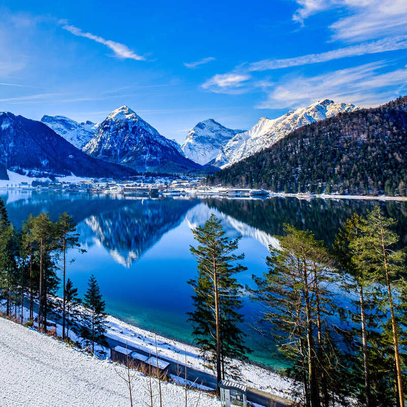 Lake Achen In Austria During Winter