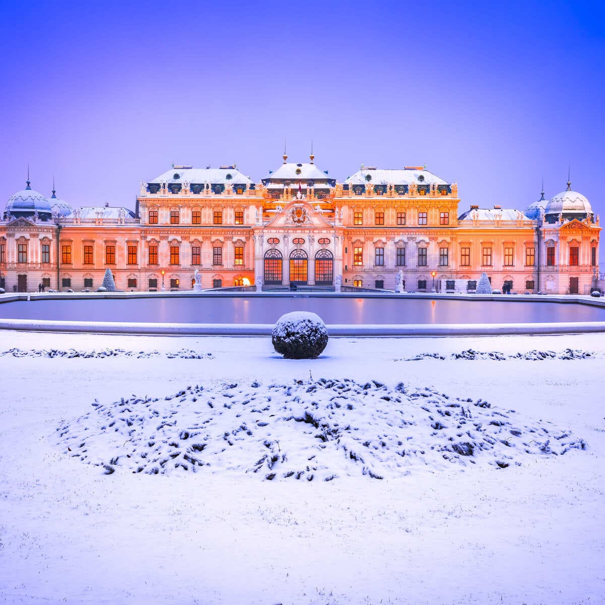 Lower Belvedere Palace During Winter In Vienna, Austria