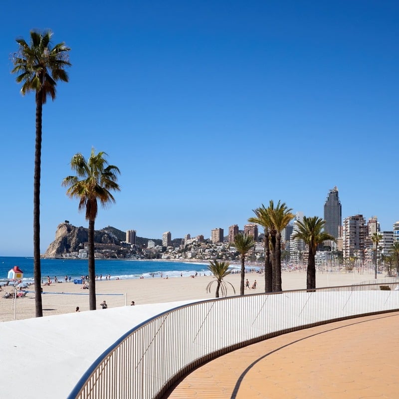 Sandy Beach In Benidorm, Spain