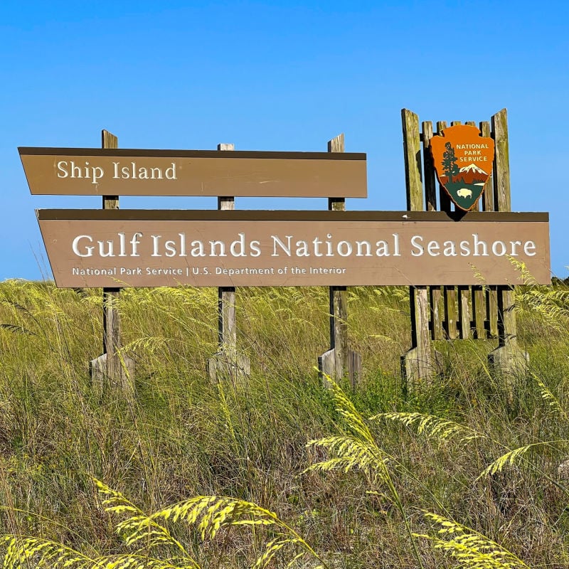 Ship Island - Gulf Island National Seashore sign