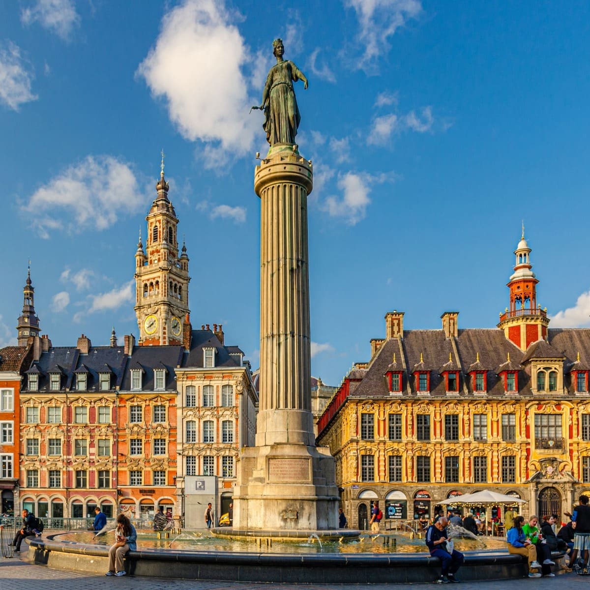 Stately Buildings In Grand Place, Lille, France