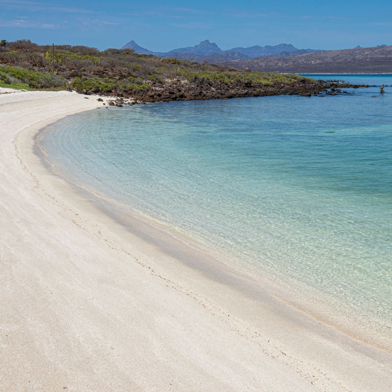 White sand beach at Loreto's Coronado Island