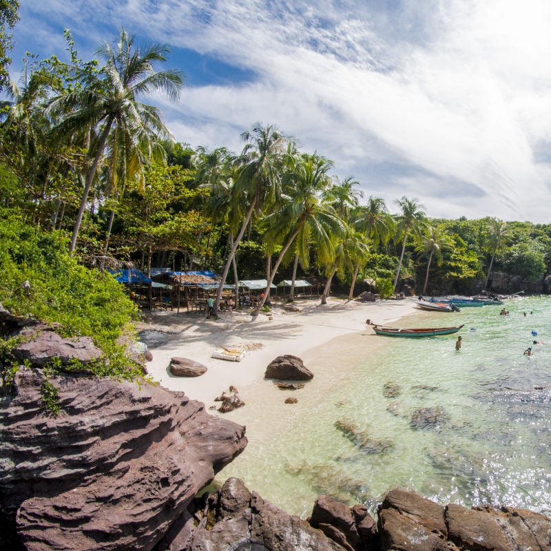 stunning beach on phu quoc island in vietnam